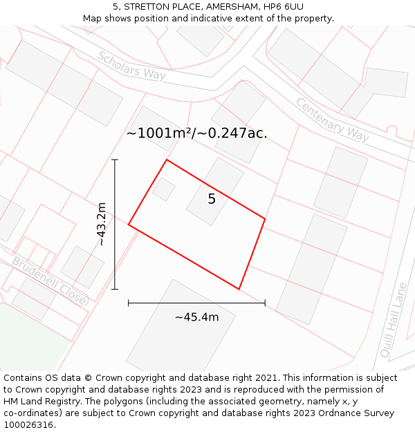 5, STRETTON PLACE, AMERSHAM, HP6 6UU: Plot and title map