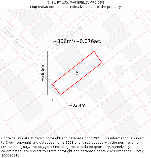 5, SWIFT WAY, WAKEFIELD, WF2 6SG: Plot and title map