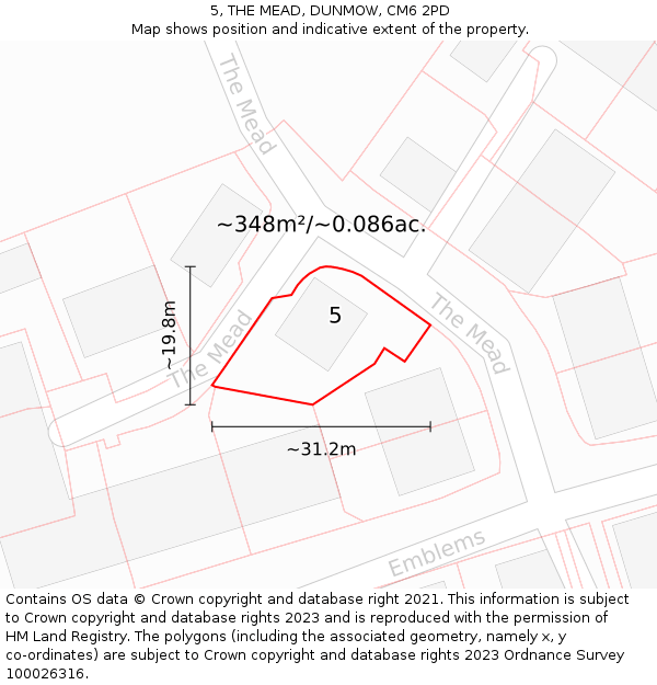 5, THE MEAD, DUNMOW, CM6 2PD: Plot and title map