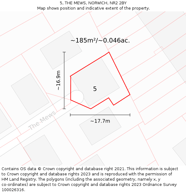 5, THE MEWS, NORWICH, NR2 2BY: Plot and title map