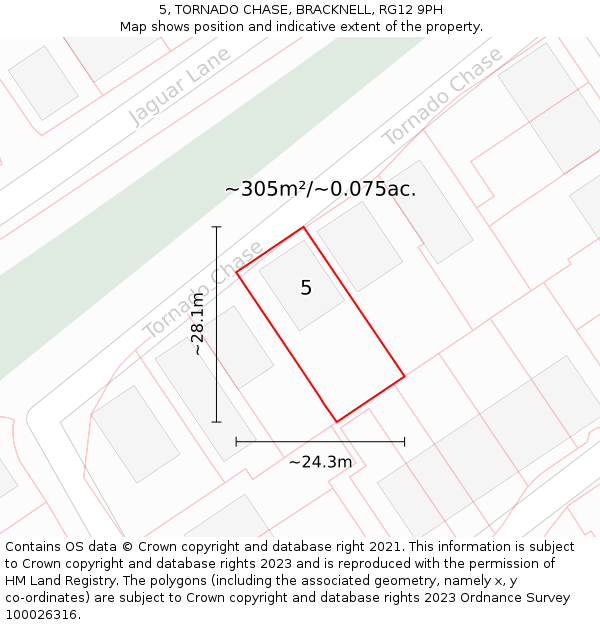 5, TORNADO CHASE, BRACKNELL, RG12 9PH: Plot and title map