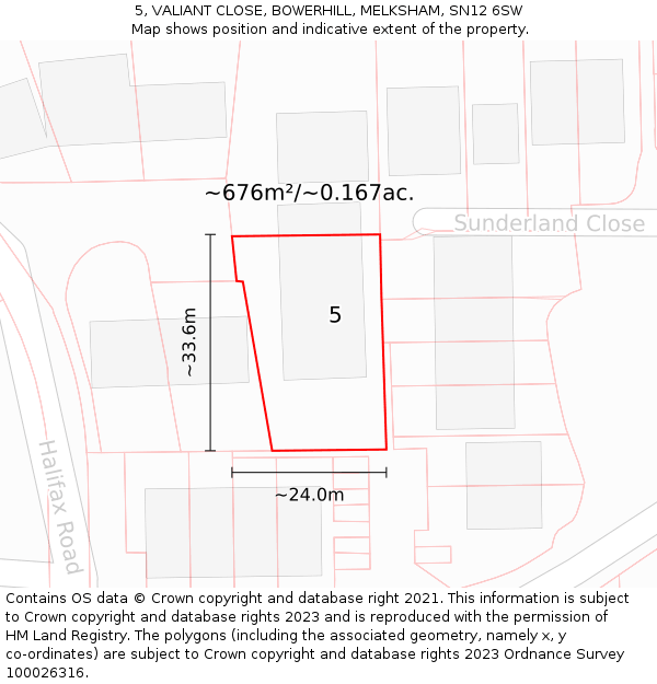 5, VALIANT CLOSE, BOWERHILL, MELKSHAM, SN12 6SW: Plot and title map