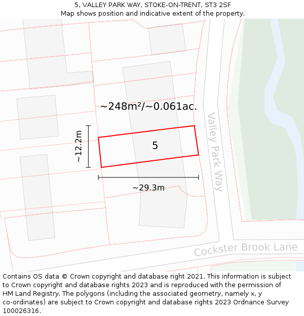 5, VALLEY PARK WAY, STOKE-ON-TRENT, ST3 2SF: Plot and title map