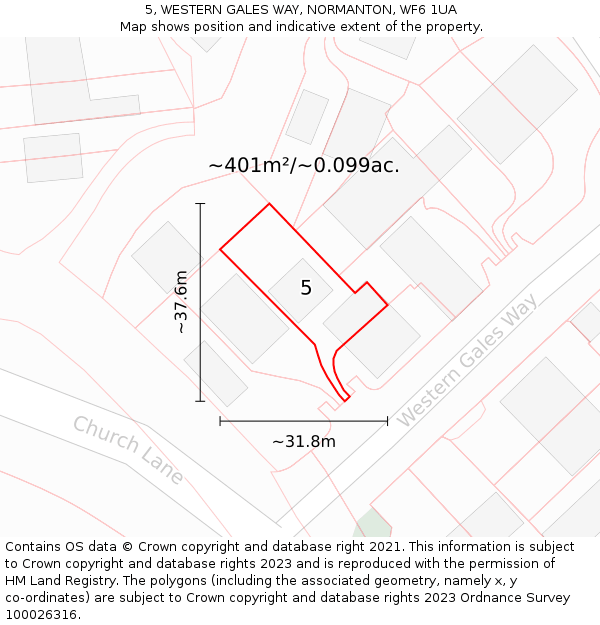 5, WESTERN GALES WAY, NORMANTON, WF6 1UA: Plot and title map