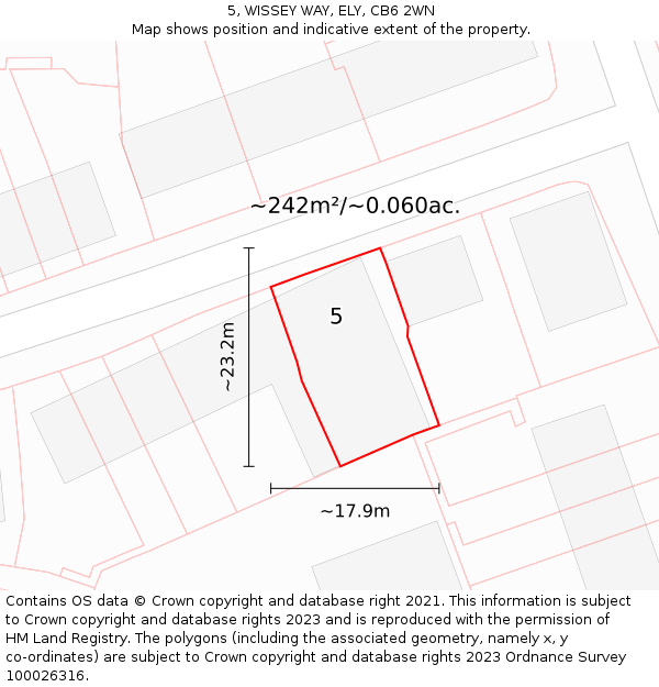 5, WISSEY WAY, ELY, CB6 2WN: Plot and title map