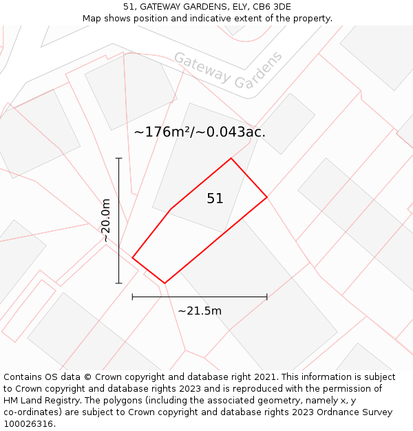 51, GATEWAY GARDENS, ELY, CB6 3DE: Plot and title map