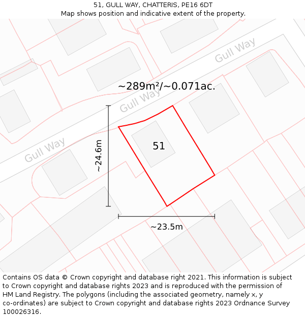 51, GULL WAY, CHATTERIS, PE16 6DT: Plot and title map