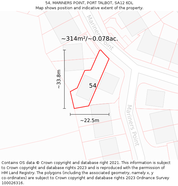 54, MARINERS POINT, PORT TALBOT, SA12 6DL: Plot and title map