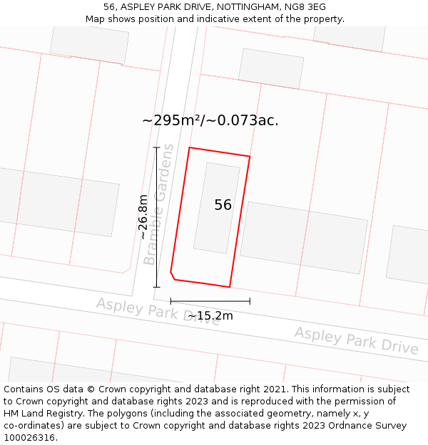 56, ASPLEY PARK DRIVE, NOTTINGHAM, NG8 3EG: Plot and title map