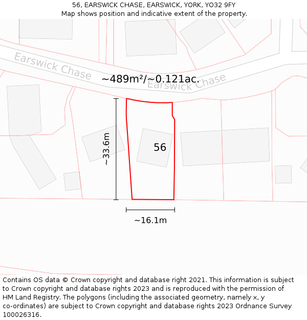 56, EARSWICK CHASE, EARSWICK, YORK, YO32 9FY: Plot and title map
