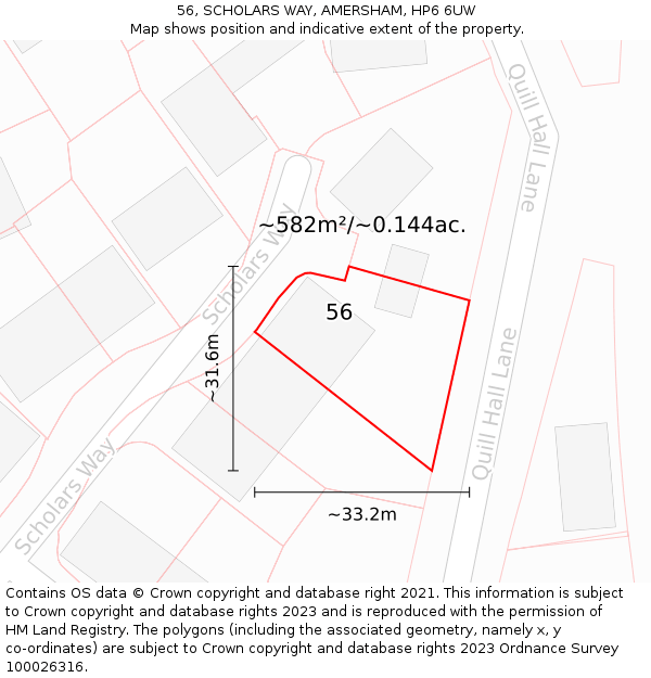 56, SCHOLARS WAY, AMERSHAM, HP6 6UW: Plot and title map