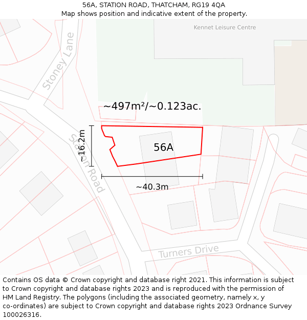 56A, STATION ROAD, THATCHAM, RG19 4QA: Plot and title map