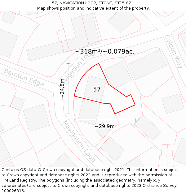 57, NAVIGATION LOOP, STONE, ST15 8ZH: Plot and title map