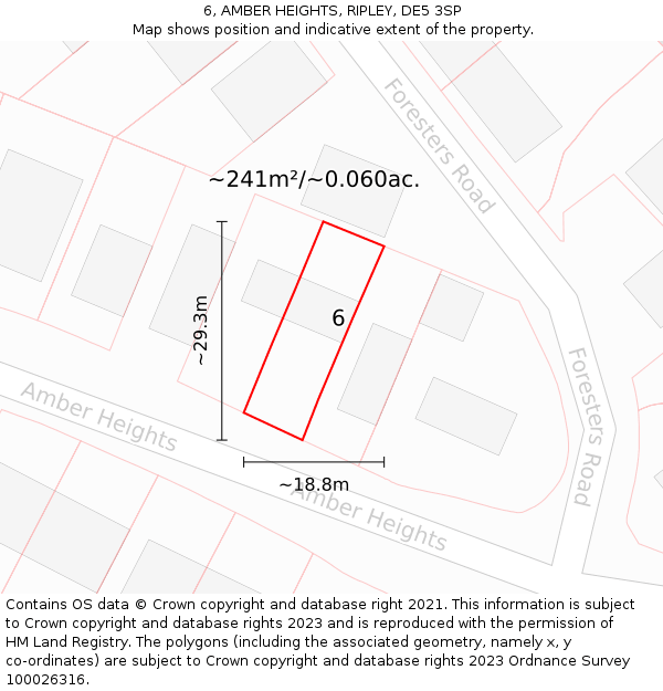 6, AMBER HEIGHTS, RIPLEY, DE5 3SP: Plot and title map