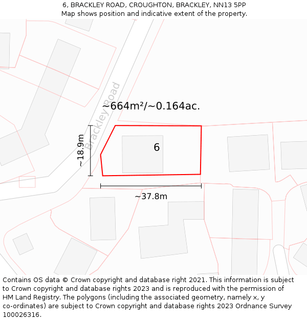 6, BRACKLEY ROAD, CROUGHTON, BRACKLEY, NN13 5PP: Plot and title map