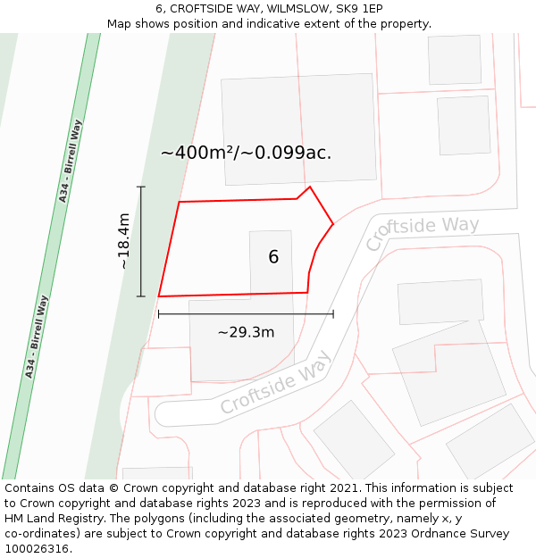 6, CROFTSIDE WAY, WILMSLOW, SK9 1EP: Plot and title map