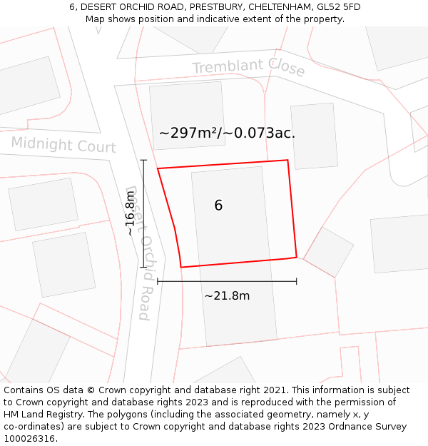 6, DESERT ORCHID ROAD, PRESTBURY, CHELTENHAM, GL52 5FD: Plot and title map