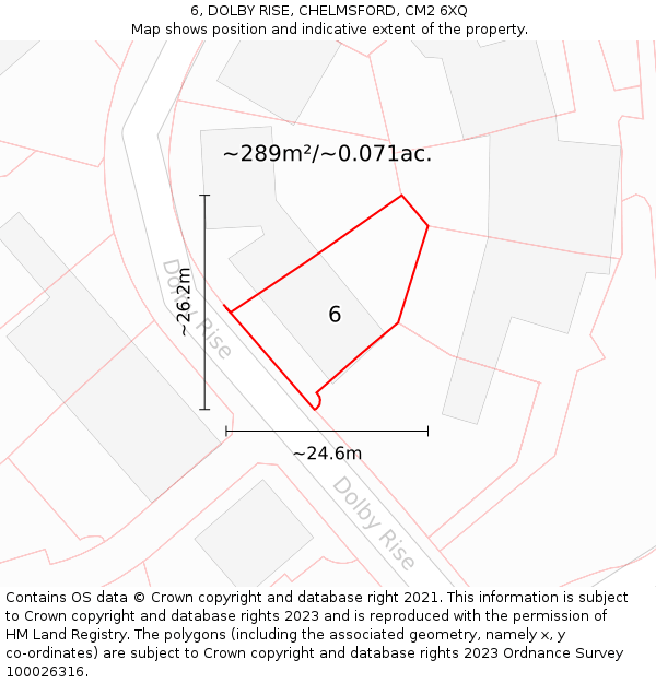 6, DOLBY RISE, CHELMSFORD, CM2 6XQ: Plot and title map
