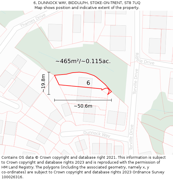 6, DUNNOCK WAY, BIDDULPH, STOKE-ON-TRENT, ST8 7UQ: Plot and title map