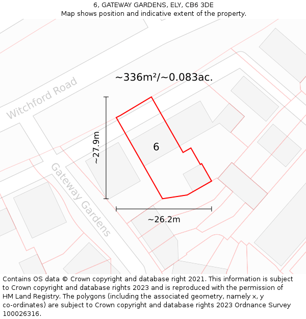 6, GATEWAY GARDENS, ELY, CB6 3DE: Plot and title map