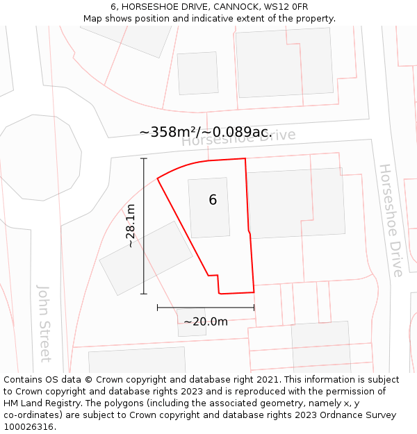 6, HORSESHOE DRIVE, CANNOCK, WS12 0FR: Plot and title map