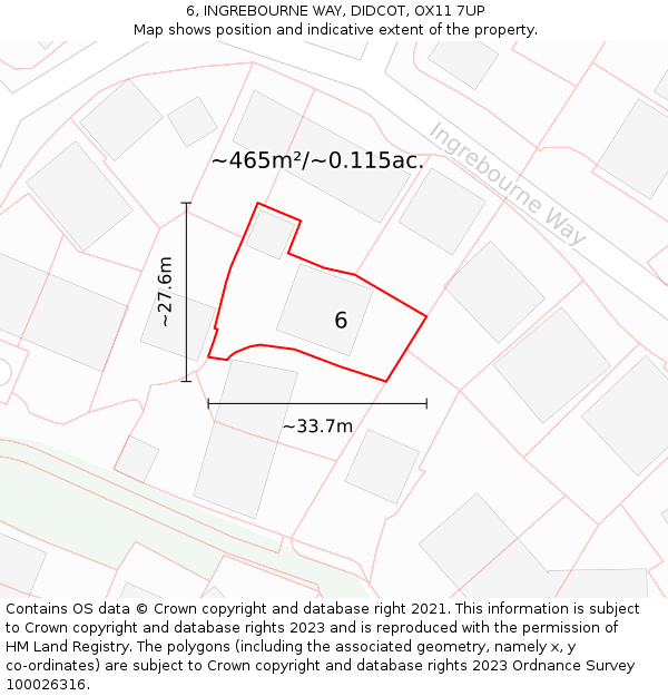 6, INGREBOURNE WAY, DIDCOT, OX11 7UP: Plot and title map