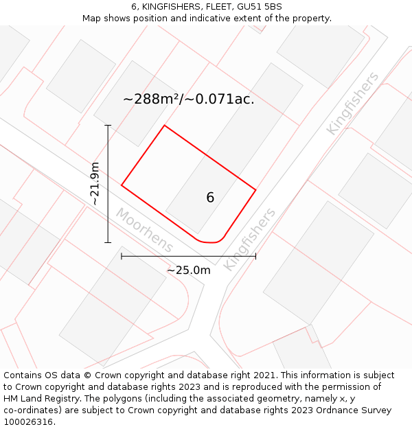 6, KINGFISHERS, FLEET, GU51 5BS: Plot and title map
