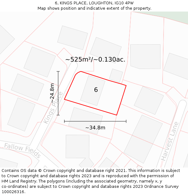 6, KINGS PLACE, LOUGHTON, IG10 4PW: Plot and title map