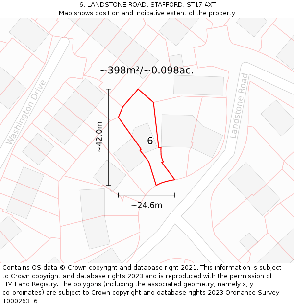 6, LANDSTONE ROAD, STAFFORD, ST17 4XT: Plot and title map