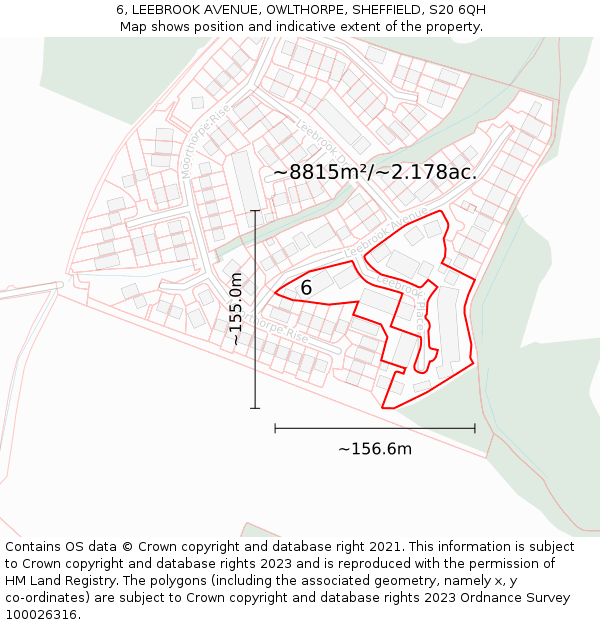 6, LEEBROOK AVENUE, OWLTHORPE, SHEFFIELD, S20 6QH: Plot and title map