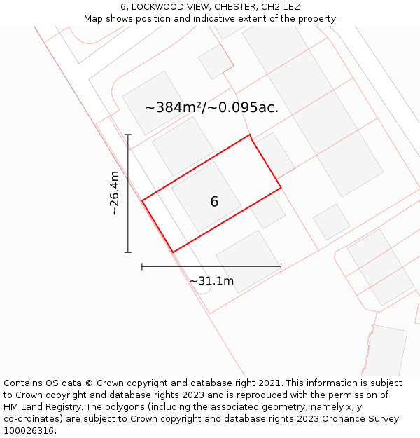 6, LOCKWOOD VIEW, CHESTER, CH2 1EZ: Plot and title map