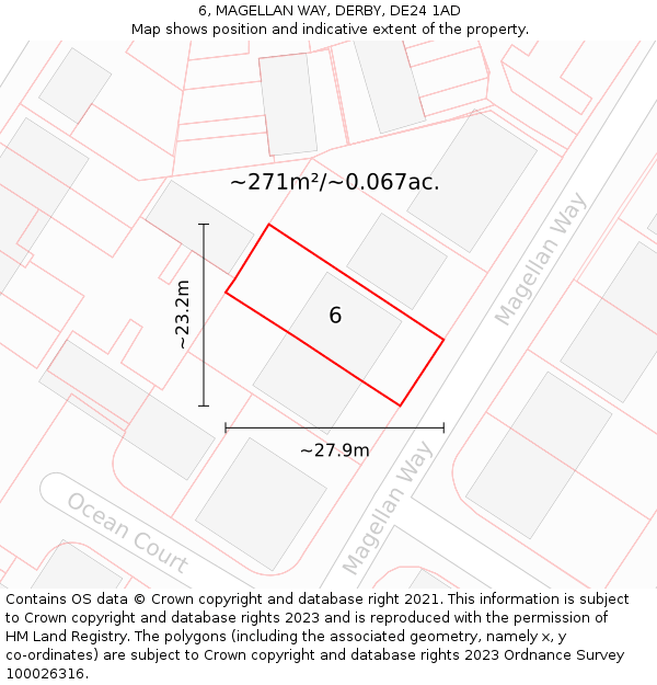 6, MAGELLAN WAY, DERBY, DE24 1AD: Plot and title map