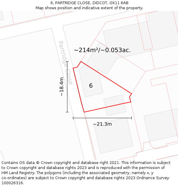 6, PARTRIDGE CLOSE, DIDCOT, OX11 6AB: Plot and title map