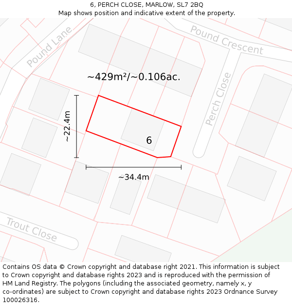 6, PERCH CLOSE, MARLOW, SL7 2BQ: Plot and title map