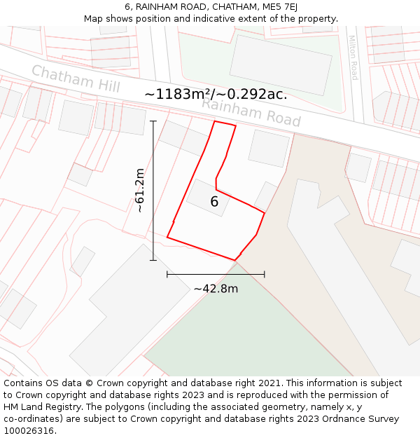 6, RAINHAM ROAD, CHATHAM, ME5 7EJ: Plot and title map