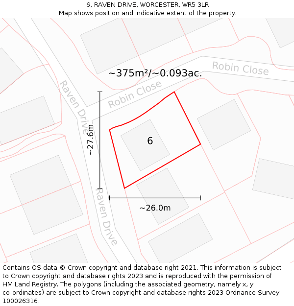 6, RAVEN DRIVE, WORCESTER, WR5 3LR: Plot and title map