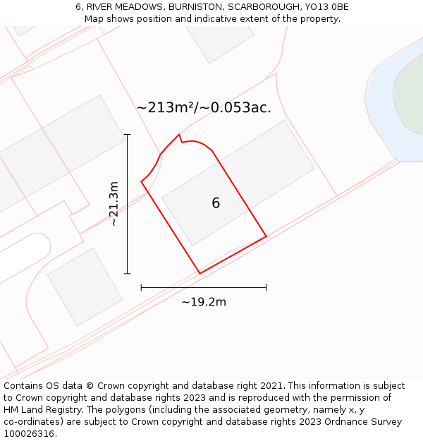 6, RIVER MEADOWS, BURNISTON, SCARBOROUGH, YO13 0BE: Plot and title map