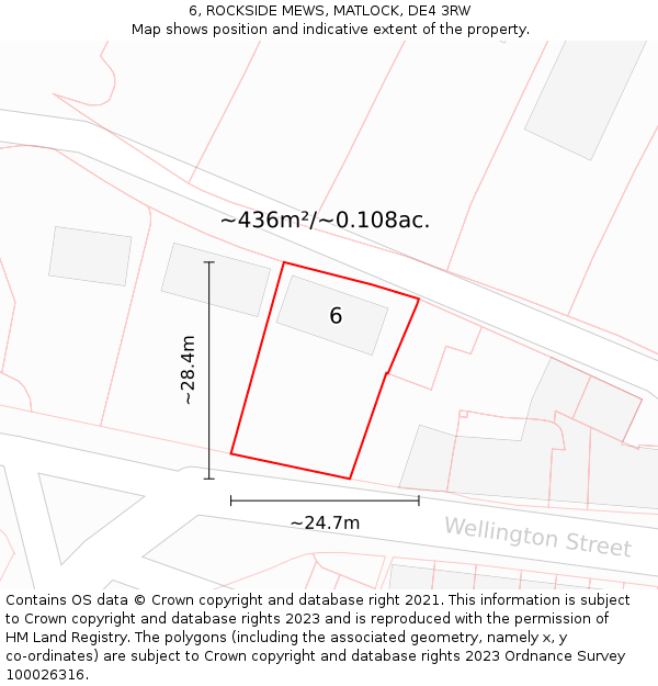 6, ROCKSIDE MEWS, MATLOCK, DE4 3RW: Plot and title map