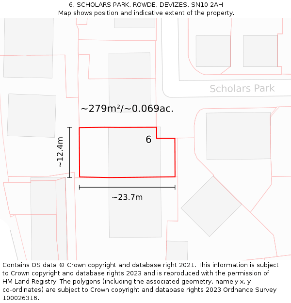 6, SCHOLARS PARK, ROWDE, DEVIZES, SN10 2AH: Plot and title map