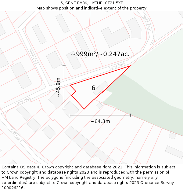 6, SENE PARK, HYTHE, CT21 5XB: Plot and title map