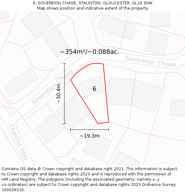 6, SOVEREIGN CHASE, STAUNTON, GLOUCESTER, GL19 3NW: Plot and title map