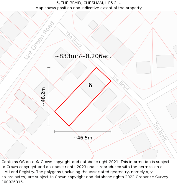 6, THE BRAID, CHESHAM, HP5 3LU: Plot and title map