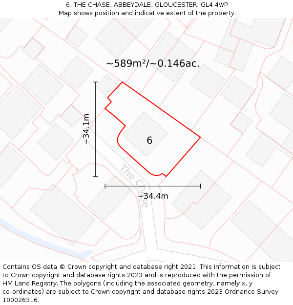 6, THE CHASE, ABBEYDALE, GLOUCESTER, GL4 4WP: Plot and title map