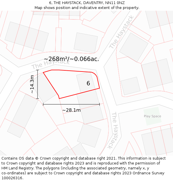 6, THE HAYSTACK, DAVENTRY, NN11 0NZ: Plot and title map