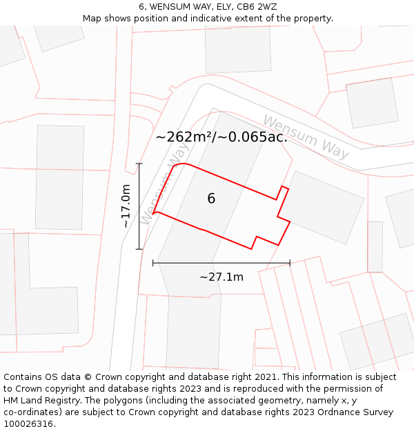 6, WENSUM WAY, ELY, CB6 2WZ: Plot and title map