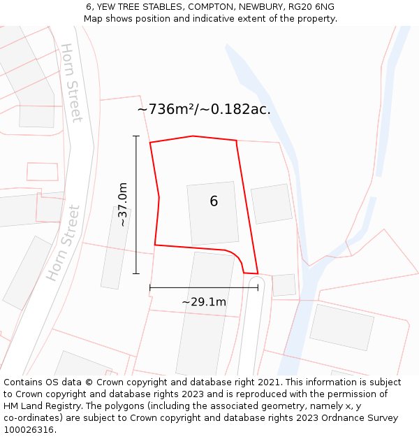 6, YEW TREE STABLES, COMPTON, NEWBURY, RG20 6NG: Plot and title map