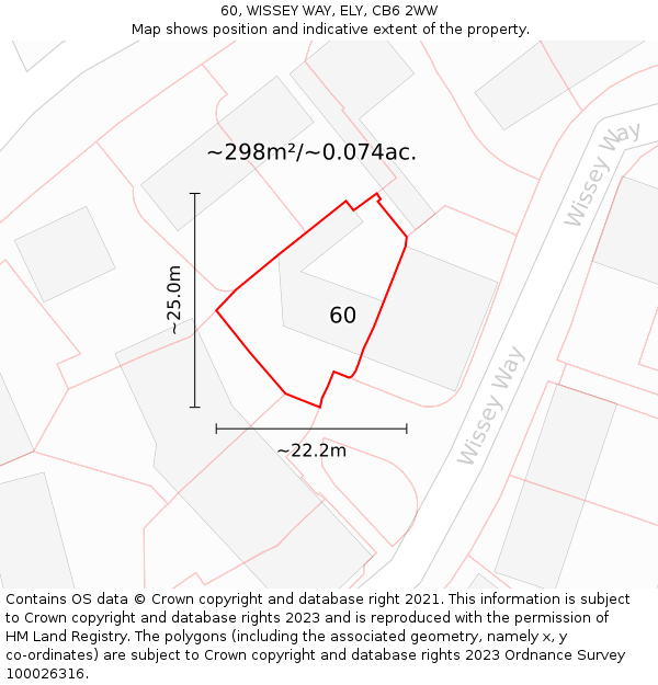 60, WISSEY WAY, ELY, CB6 2WW: Plot and title map