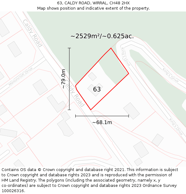 63, CALDY ROAD, WIRRAL, CH48 2HX: Plot and title map