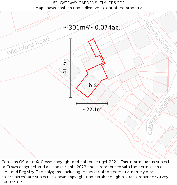 63, GATEWAY GARDENS, ELY, CB6 3DE: Plot and title map