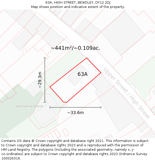 63A, HIGH STREET, BEWDLEY, DY12 2DJ: Plot and title map